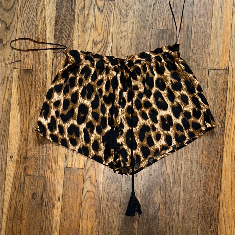 Fashion Nova Animal Print Tassel Shorts